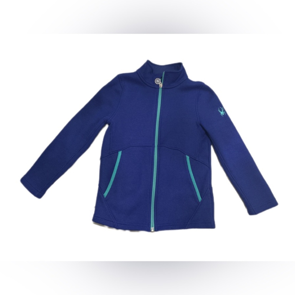 Spyder Girls Fleece Jacket – Blue w/ Teal Zipper – Youth M (10–12)
